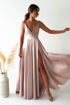 Velia Satin Maxi Gown | Champagne | Debs & Prom | Formal Gown | Oh Hello Clothing