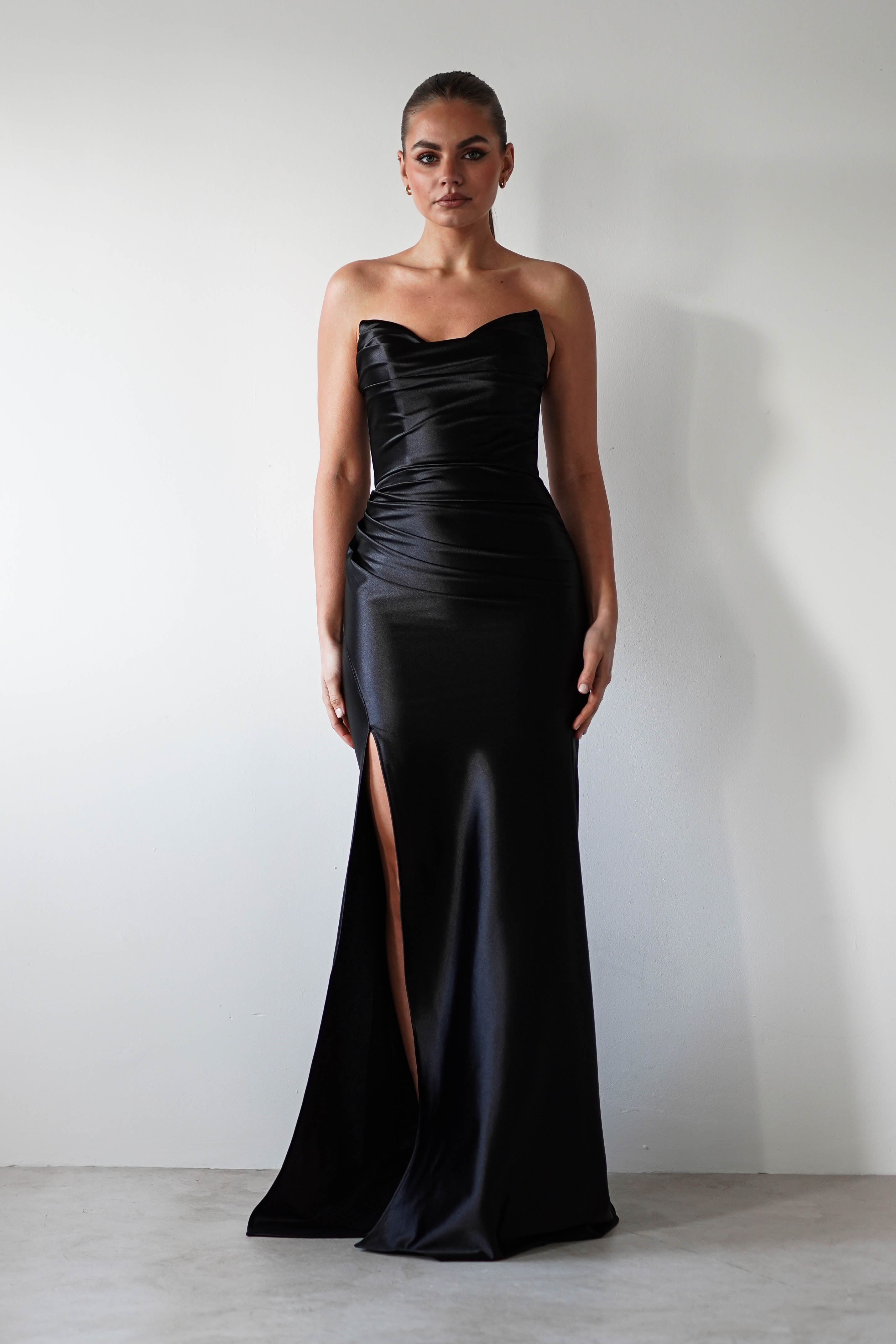 Venice Strapless Bodycon Gown | Black | Debs & Prom | Formal Gown | Oh Hello Clothing