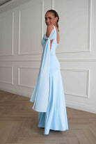 Oh Hello Clothing Dresses > Prom Dresses Veronika Asymmetric Drape Detail Maxi Dress | Blue