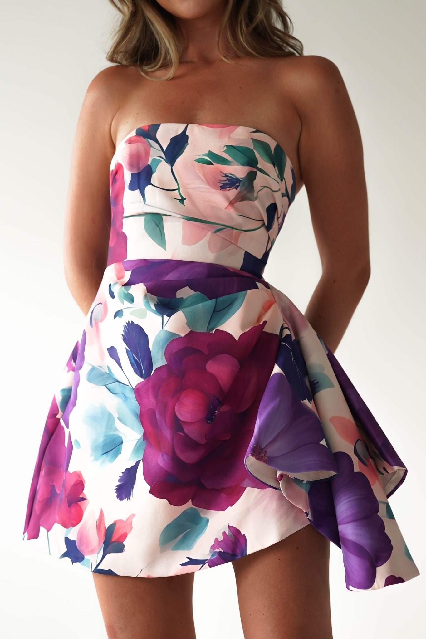 Veronika Floral Mini Dress Mixed Print | Wedding Guest Dress | Oh Hello Clothing