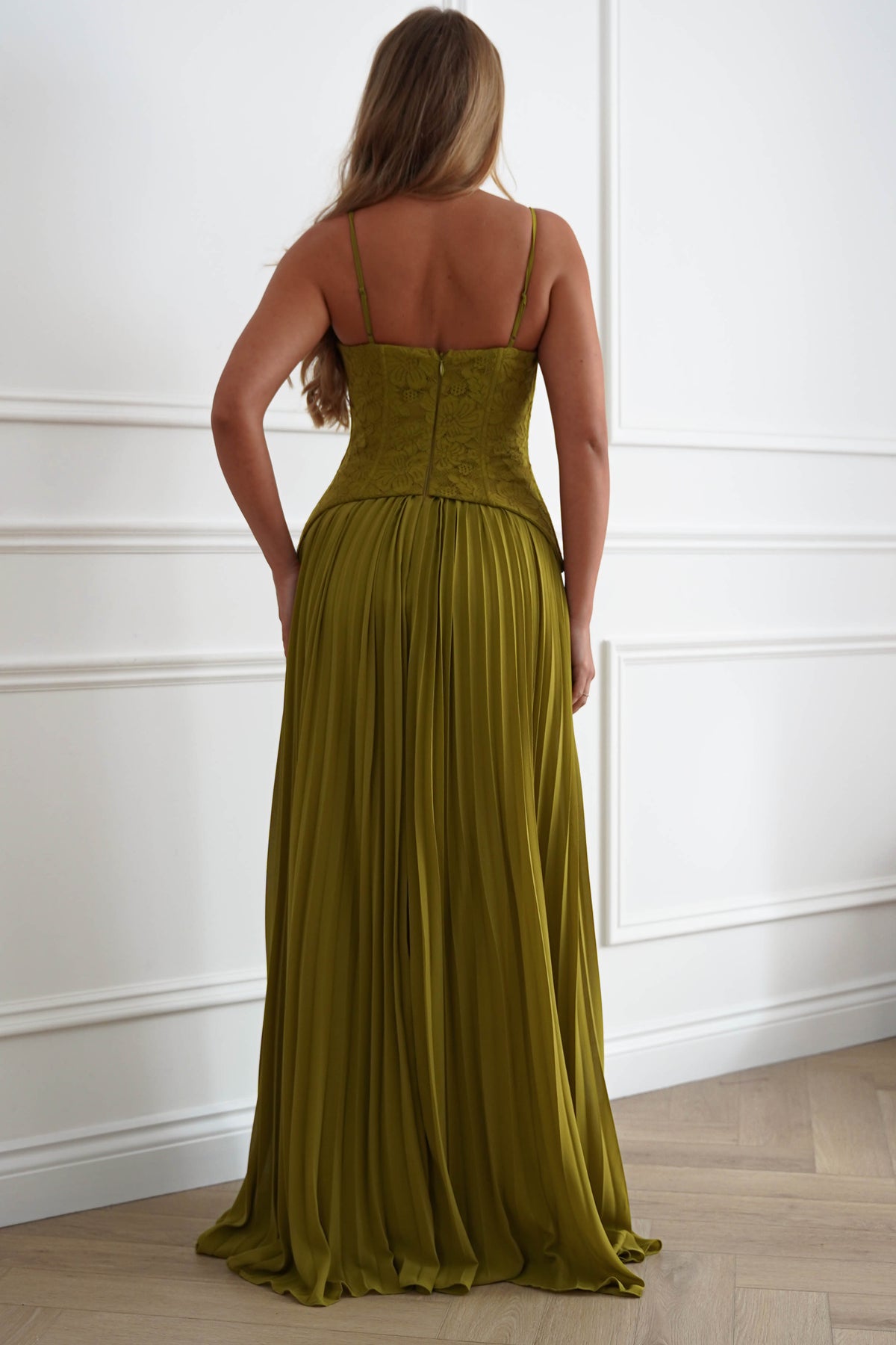 Oh Hello Clothing Women > Clothing > Dresses Victoria Dropped Peplum Maxi Dress | Olive Green