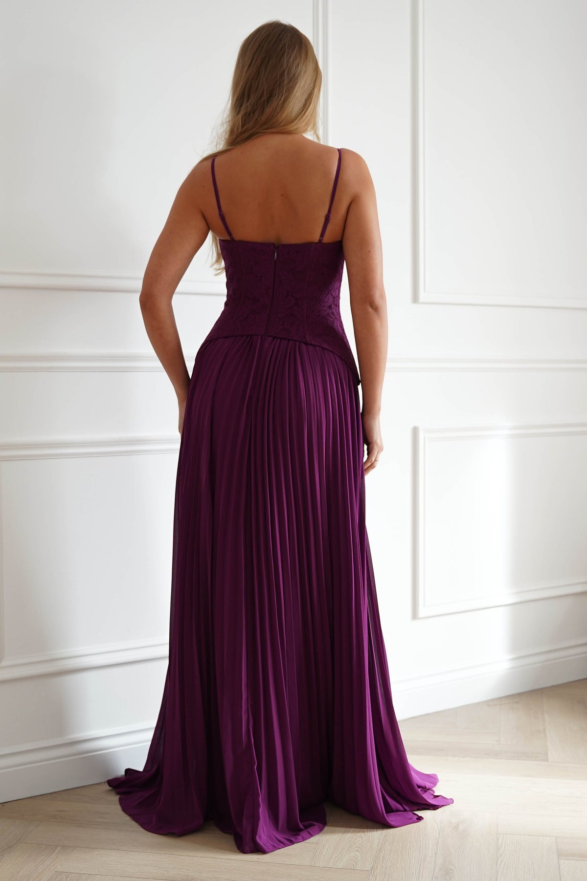 Oh Hello Clothing Women > Clothing > Dresses Victoria Dropped Peplum Maxi Dress | Plum
