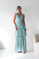 Oh Hello Clothing Women > Clothing > Dresses Vina Tiered Pleated Layered Maxi Dress | Mint
