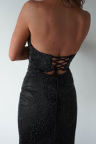 Zohra Cut Out Strapless Rhinestone Gown | Black | Debs & Prom | Formal Gown | Oh Hello Clothing