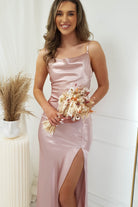 Love Silky Satin Gown | Blush | Debs & Prom | Formal Gown | Oh Hello Clothing