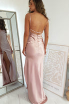 Love Silky Satin Gown | Blush | Debs & Prom | Formal Gown | Oh Hello Clothing