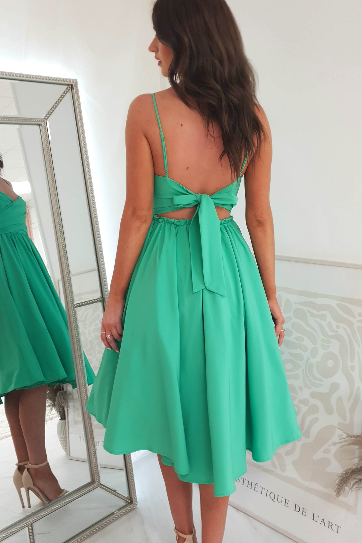 *DONE Erinna Skater Midi Dress | Green-Oh Hello Clothing