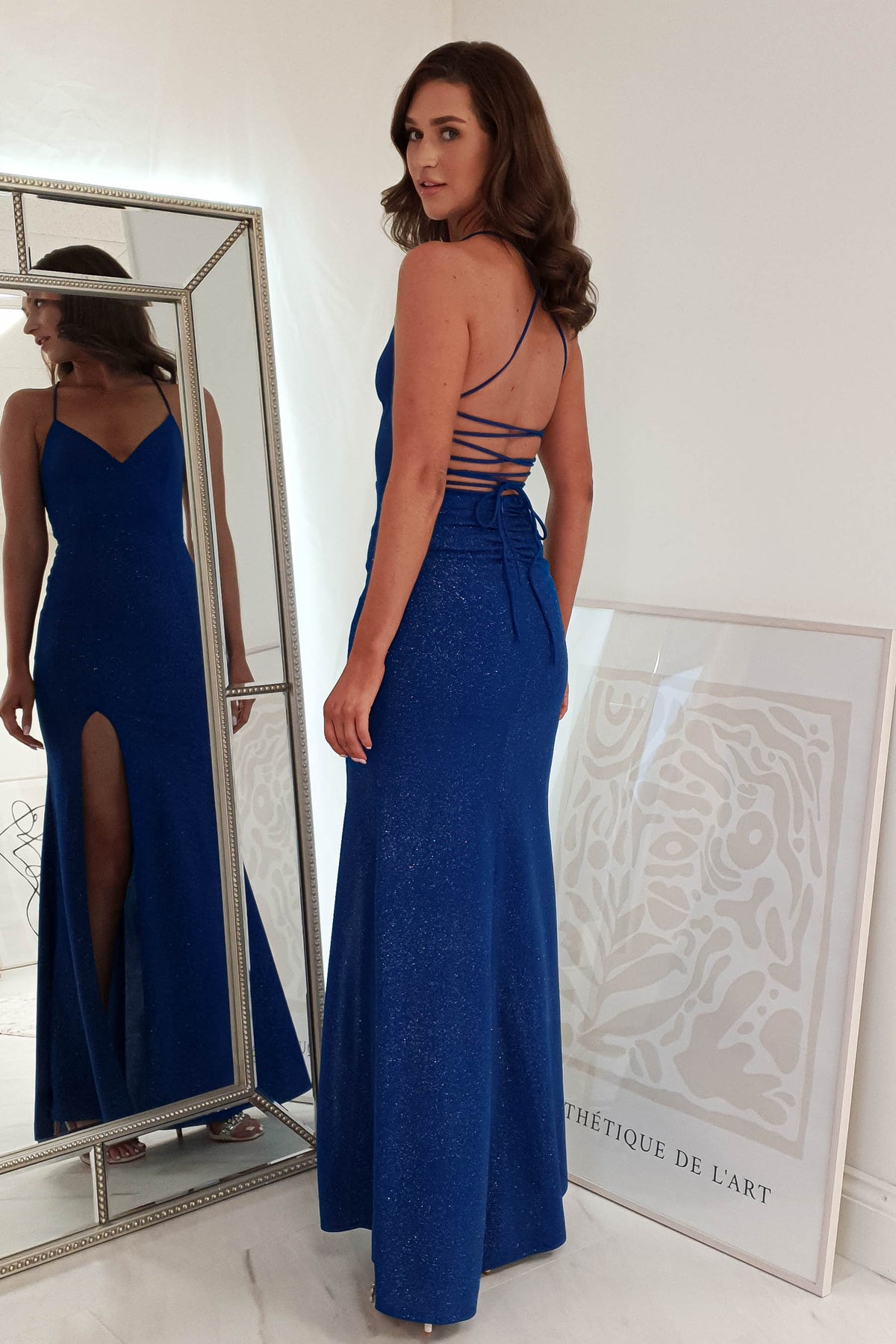 *DONE Saraid Glitter Gown | Royal Blue-Oh Hello Clothing