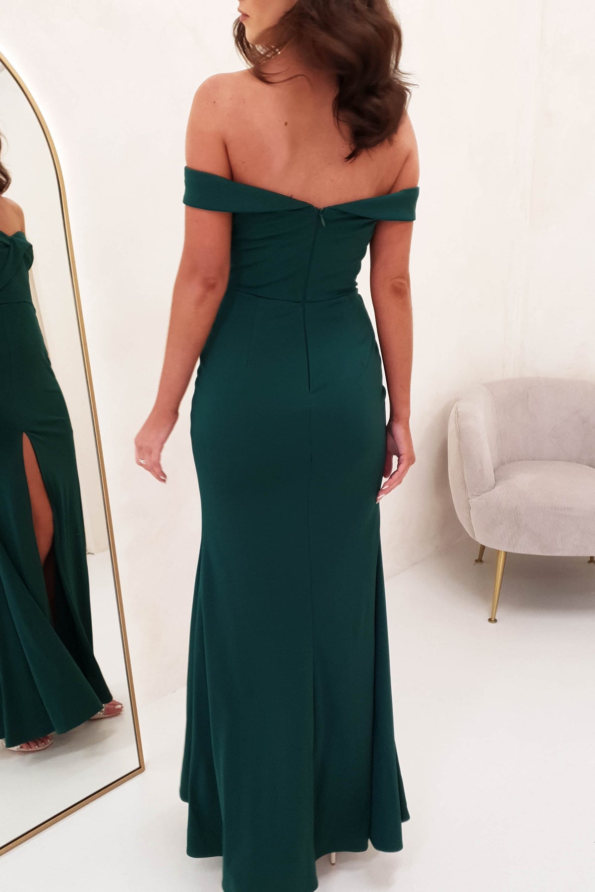 Felicity Bodycon Gown | Dark Green-Oh Hello Clothing