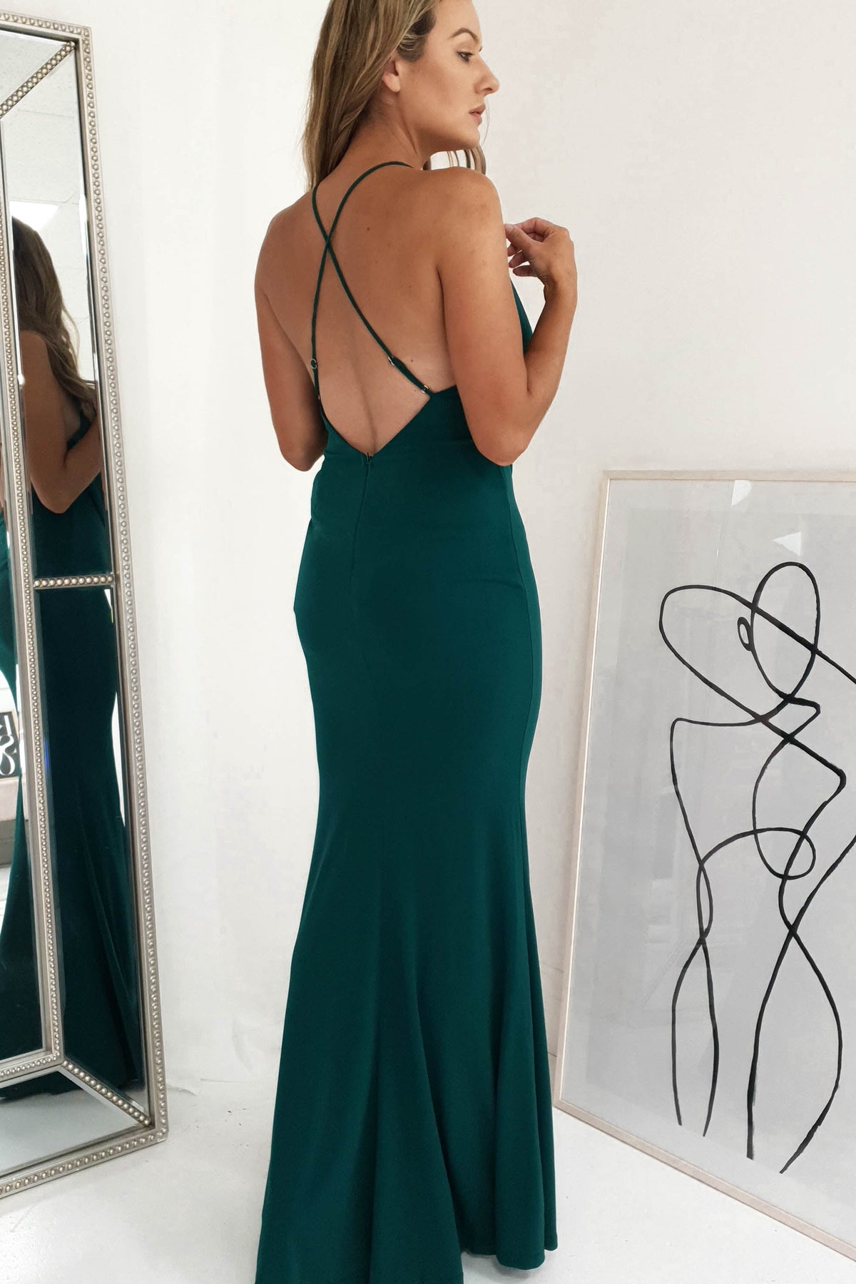 Skyfall Cowl Neckline Maxi | Forest Green-Oh Hello Clothing
