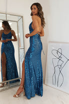 Alamour Sequin Luxe Gown | Lapis Blue | Debs & Prom | Formal Gown | Oh Hello Clothing