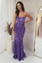 Katri Sequin Strapless Gown | Lavendar | Debs & Prom | Formal Gown | Oh Hello Clothing