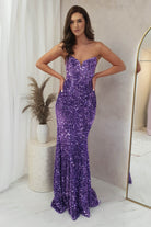 Katri Sequin Strapless Gown | Lavendar | Debs & Prom | Formal Gown | Oh Hello Clothing