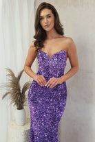 Katri Sequin Strapless Gown | Lavendar | Debs & Prom | Formal Gown | Oh Hello Clothing