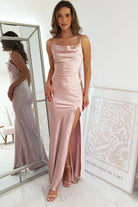 Love Silky Satin Gown | Blush | Debs & Prom | Formal Gown | Oh Hello Clothing