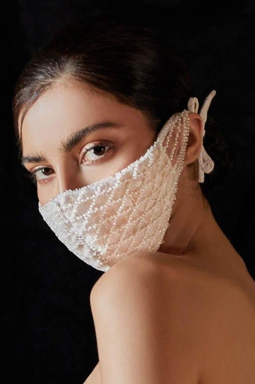Luxury Embroidered Bridal Face Mask | Ivory | Oh Hello Clothing | Oh Hello Clothing