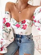 Shani Mixed Print Off-Shoulder Bodysuit | Oh Hello Clothing | Oh Hello Clothing