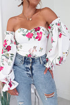 Shani Mixed Print Off-Shoulder Bodysuit | Oh Hello Clothing | Oh Hello Clothing